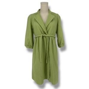 Vintage Y2K Vivienne Tam Lime Green Car Coat Jacket 4 Babydoll Cottage Euro